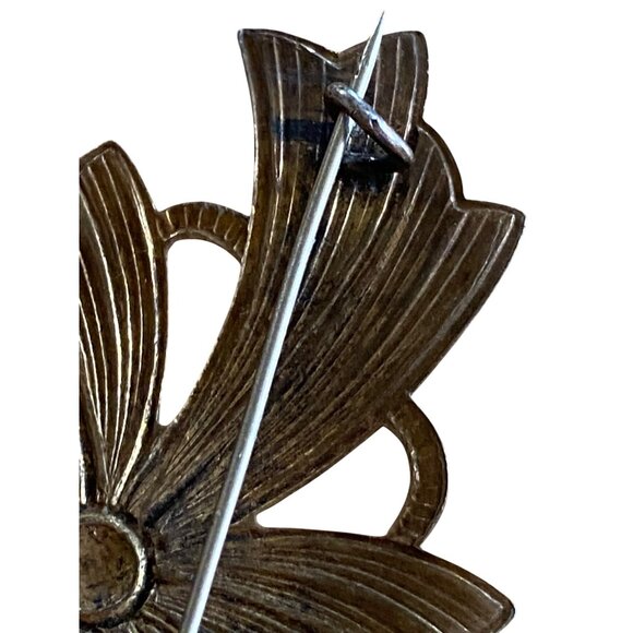 Vintage 925 Norway Sterling Silver Enamel Flower Brooch Pin - Picture 5 of 10